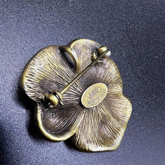 Jay Strongwater signed Floral Brooch or Pendant Pink, Green, AB Accent Crystals! - Picture 4 of 6